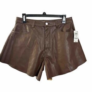 And Now This Women's Faux-Leather Flared Shorts Chickory  Shorts Size 12